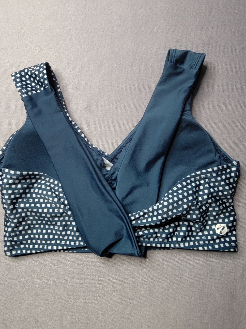 NANI swimwear Squared Switch V Crop Color Teal And White Size M